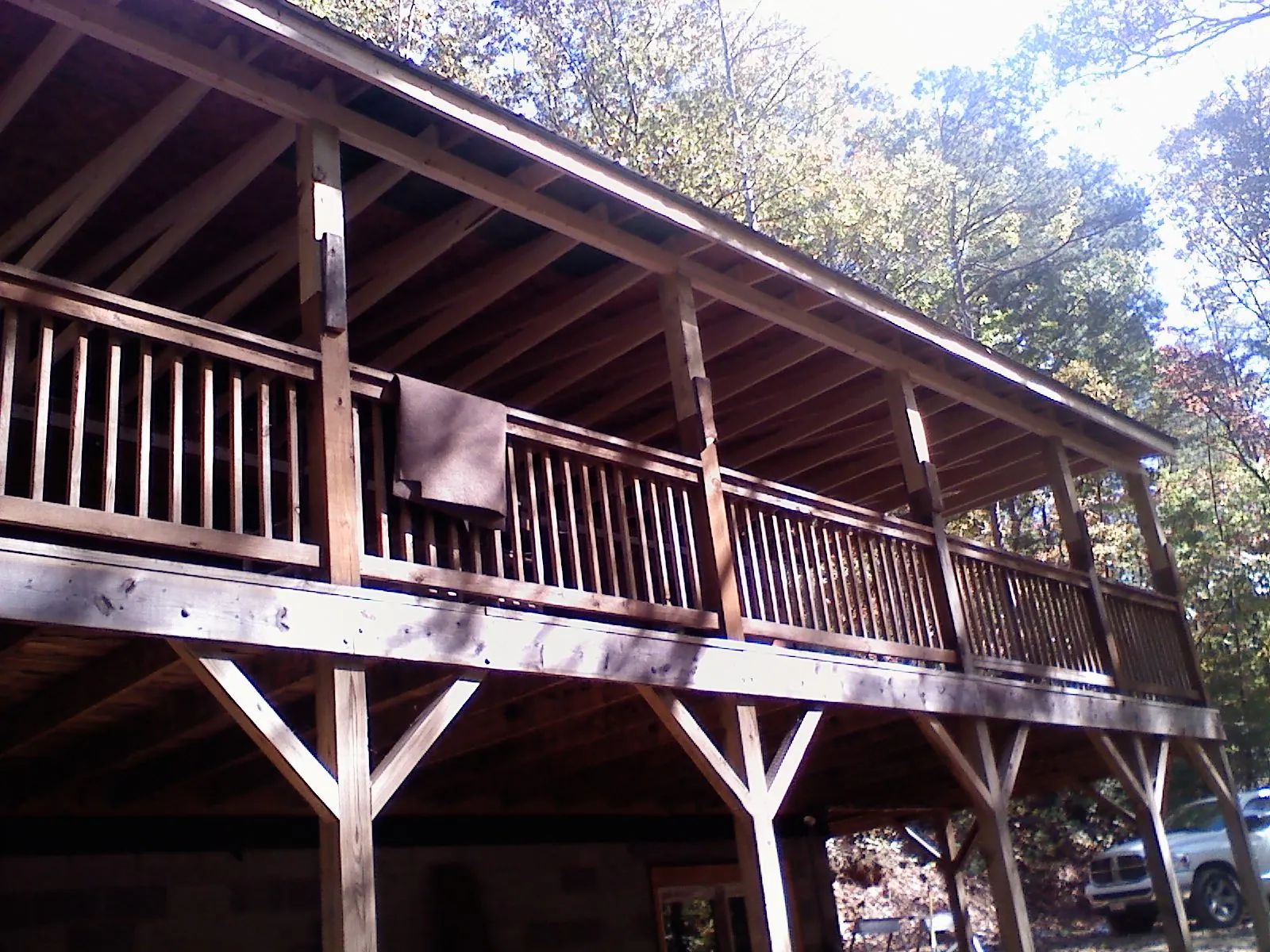 Timber framing under a new elevated porch and deck — Roof Leak Repair in Tuckasegee by Roofing Brothers